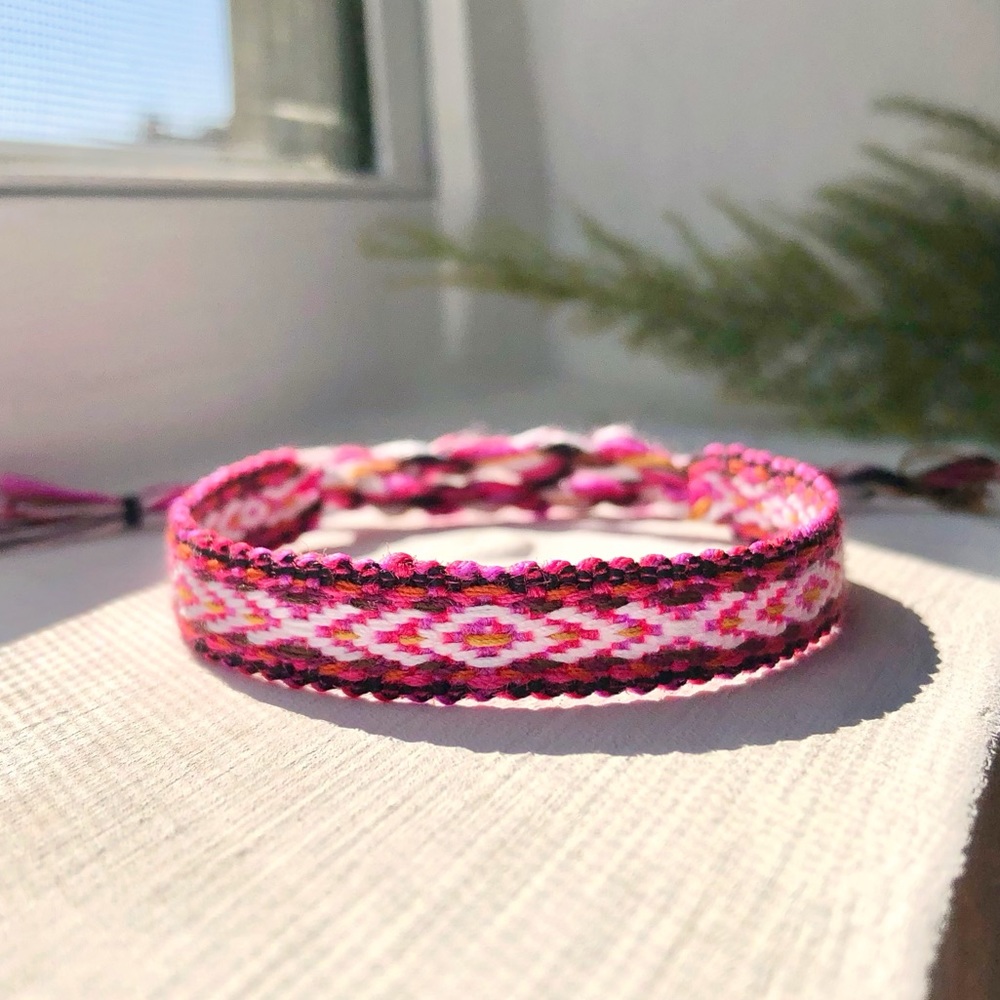 Pastel Grunge Boho Woven Bracelet